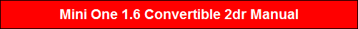Mini One 1.6 Convertible 2dr Manual