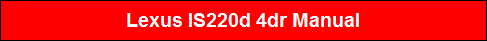 Lexus IS220d 4dr Manual
